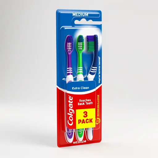Colgate Extra Clean Medium Manual Toothbrush x3
