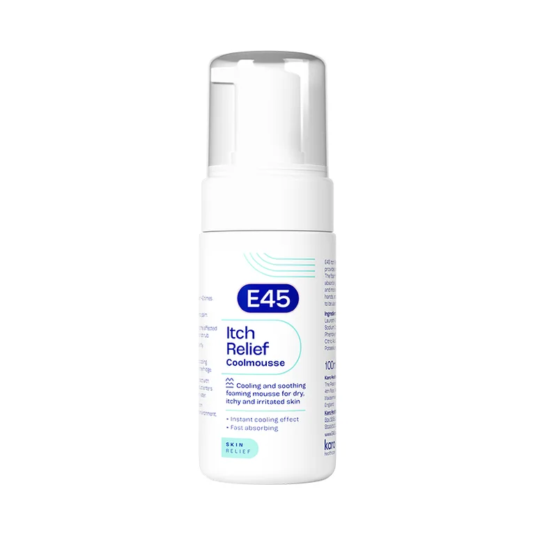 E45 Itch Relief Cool Mousse Moisturiser for Irritated & Dry Skin 150ml
