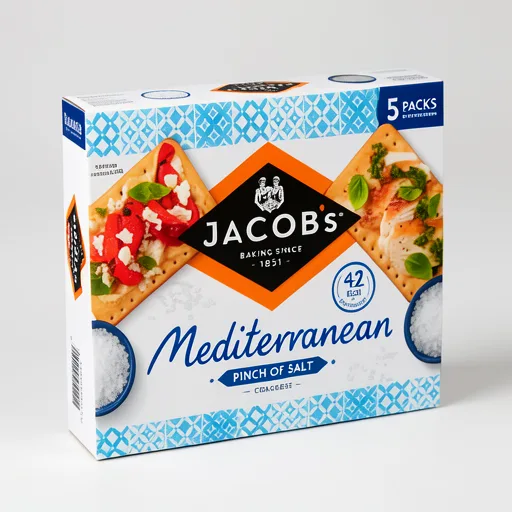 Jacobs Mediterranean Pinch of Salt Crackers Multipack 5 x 38g, 190g