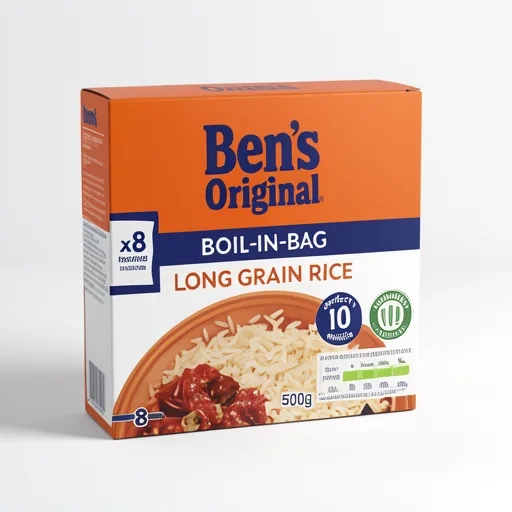 Ben's Original Boil In Bag Long Grain Rice 8 x 62.5g