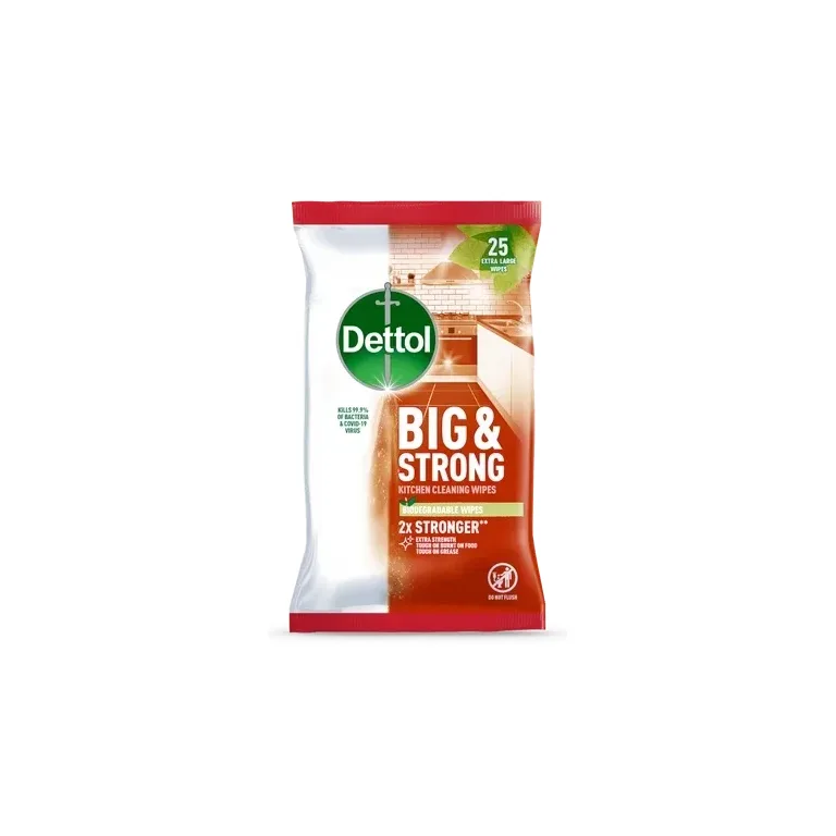 Dettol Big & Strong Kitchen Surface Cleaning Wipes 25 Pack