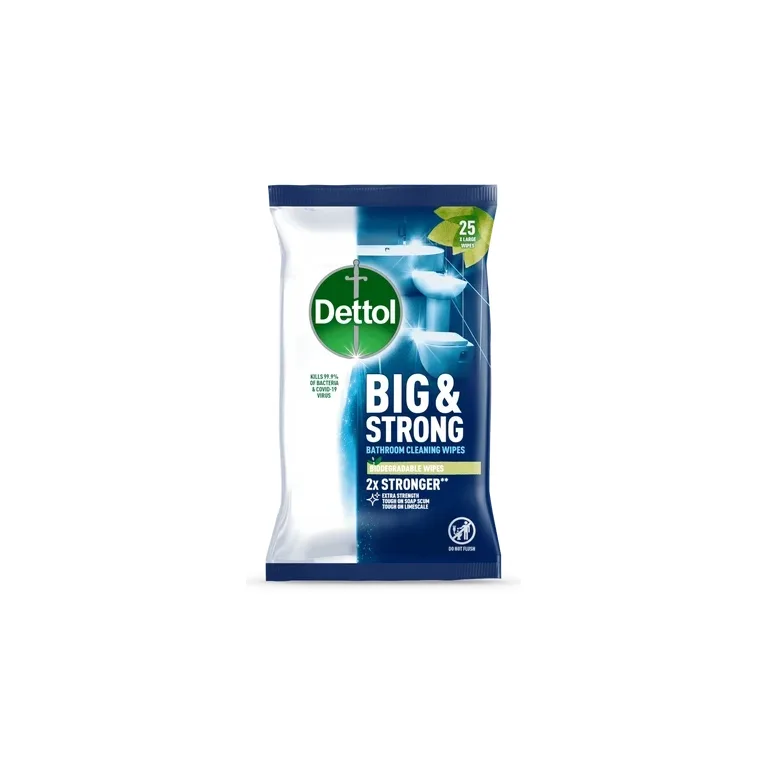 Dettol Big & Strong Limescale Bathroom Cleaning Wipes 25 Pack