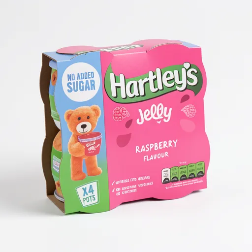 Hartley's No Added Sugar Raspberry Flavour Jelly 4x115g