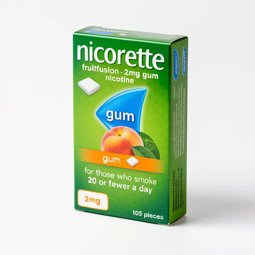 Nicorette Fruitfusion 2mg Gum 105 Pieces, Stop Smoking and Stop Vaping Aid.