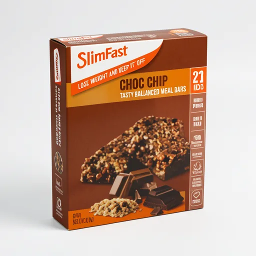 SlimFast Meal Replacement Bars, Chocolate Chip Flavour, 4 meals, 60g
