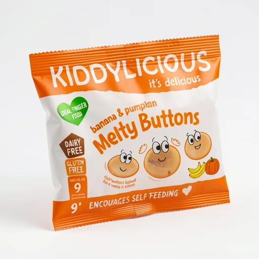 Kiddylicious Banana & Pumpkin Melty Buttons Baby Snacks