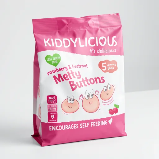 Kiddylicious Raspberry & Beetroot Melty Buttons 9+ Months 6g