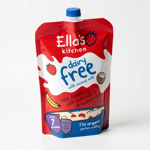 Ella's Kitchen Bananas + Strawberry Rice Pudding with Coconut Milk 7+ Months 80g