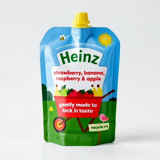 Heinz Strawberry, Banana, Raspberry & Apple Baby Food Fruit Puree Pouch 6+ Months 100g