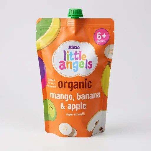 LITTLE ANGELS by ASDA Organic Mango, Banana & Apple 6m+ 120g