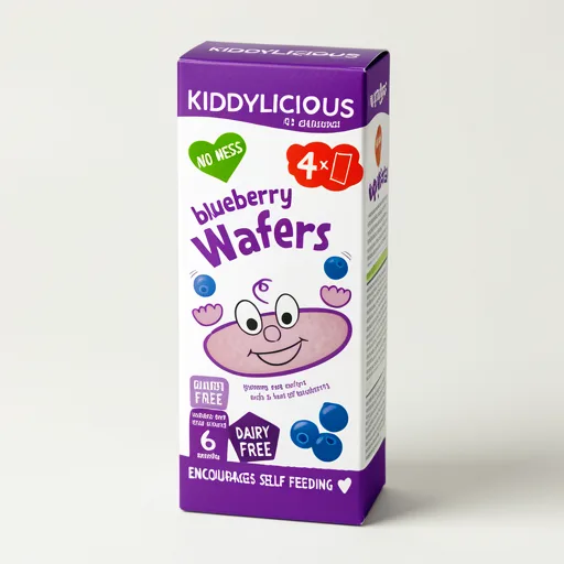 Kiddylicious Blueberry Mini Wafers Baby Snacks 4x4g