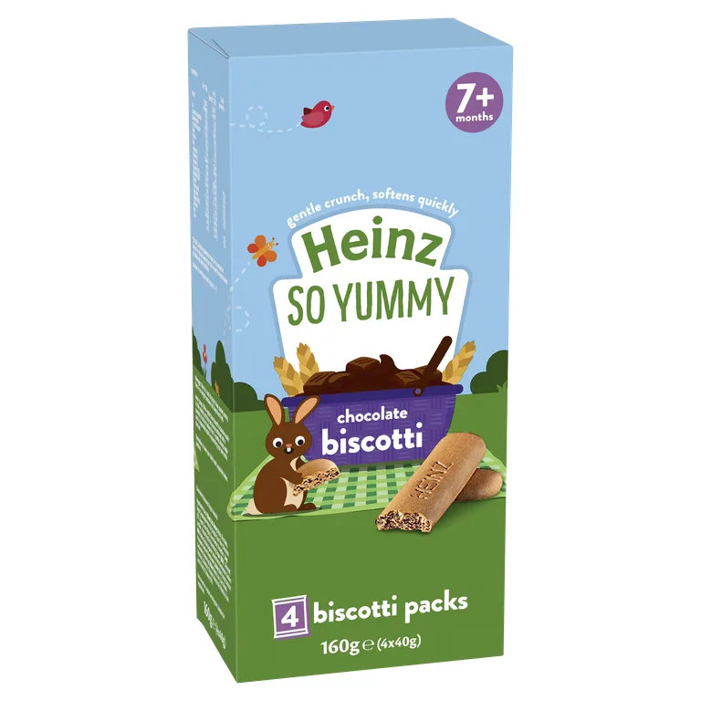 Heinz Chocolate Biscotti Baby Food Snack  7m+ 4x40g