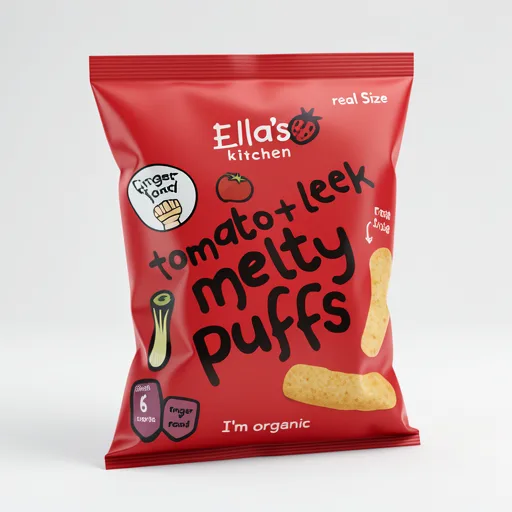 Ella's Kitchen Tomato + Leek Melty Puffs from 6 Months 20g