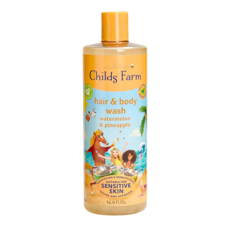 Childs Farm Watermelon & Pineapple Hair & Body Wash 250ml Gentle Tear-Free Formula for Kids, Babies & Sensitive Skin