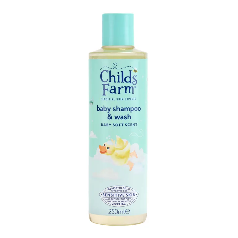 Childs Farm Baby Tear-free Shampoo & Body Wash 250ml Baby Soft Scent for Newborns & Sensitive Skin