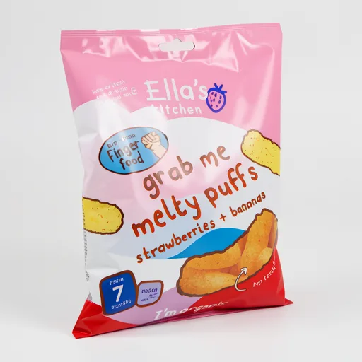 Ella's Kitchen Strawberry + Banana Melty Puffs from 6+ Months 20g