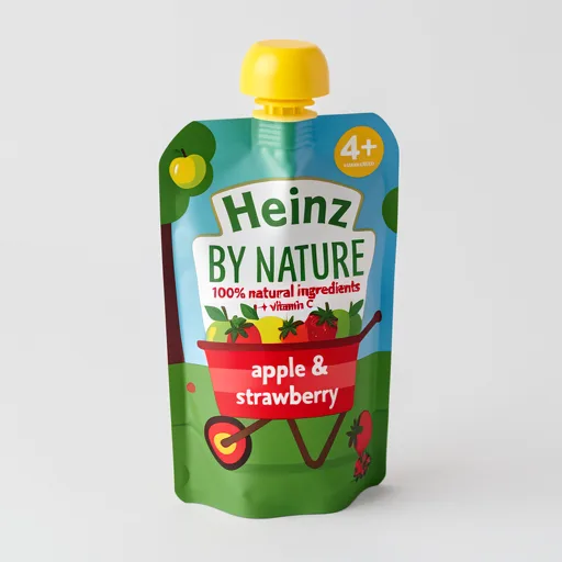 Heinz Apple & Strawberry Baby Food Fruit Puree Pouch 6+ Months 100g