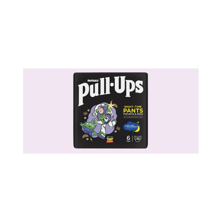 Huggies Pull Ups Training Nappy Pants Unisex Night 2-4Yr Size6 x18
