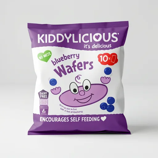 Kiddylicious Blueberry Wafers 6+ Months 10 x 4g (40g)