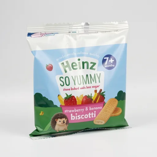 Heinz Strawberry & Banana Biscotti Baby Food Snacks 7+ Months 60g