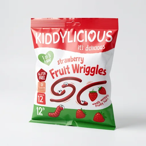Kiddylicious Strawberry Fruit Wriggles 12+ Months 12g