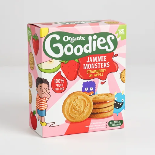 Organix Jammie Monsters Biscuits Toddler Snacks Multipack 8x8g 18 months+