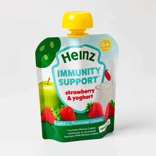 Heinz Baby Food Strawberry & Yoghurt Immunity Support Fruit Pouch 6+ Months 85g