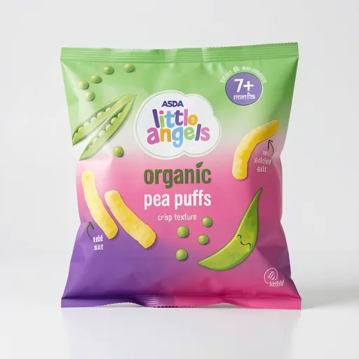 LITTLE ANGELS by ASDA Organic Pea Puffs 7+ Months 15g
