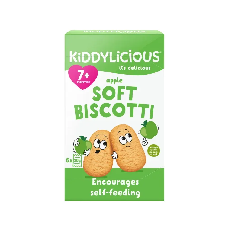 Kiddylicious Apple & Carrot Cookie Squares Baby Snacks 6x24g