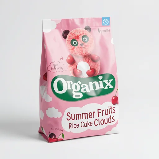 Organix Summer Fruits Rice Cake Clouds Organic Baby Snacks Multipack 4x18g 7 months+