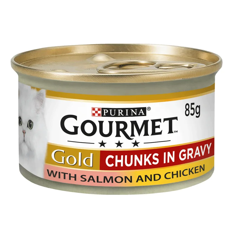 Gourmet GOURMET Gold Chunks in Gravy Salmon and Chicken Wet Cat Food 85g