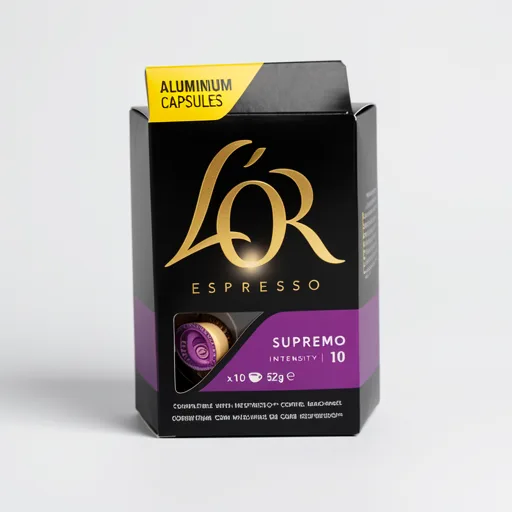 L'OR Nespresso Compatible Espresso Supremo x10 Aluminium Coffee Capsules Intensity 10