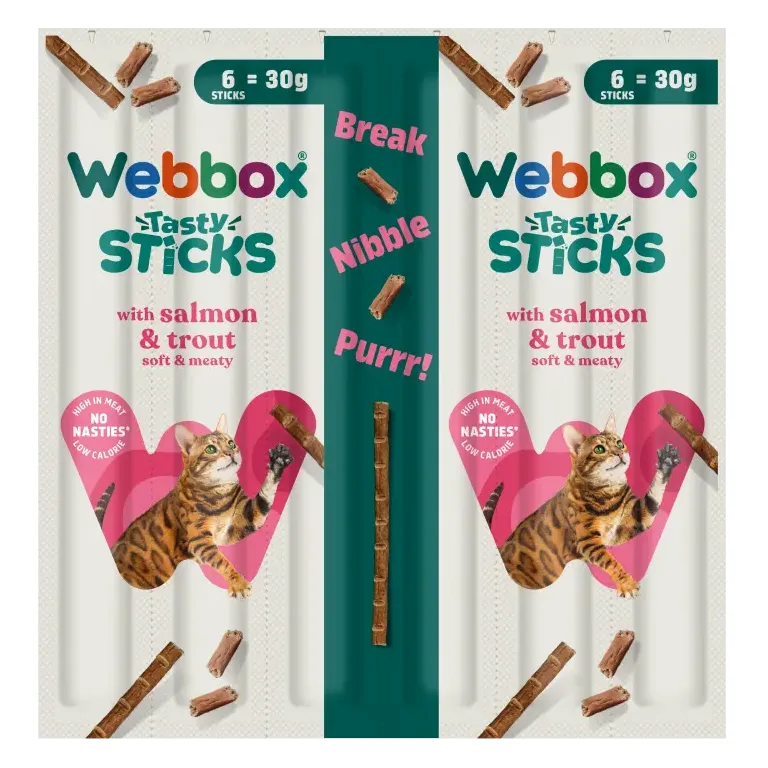 Webbox Tasty Sticks with Salmon & Trout Cat Treats 7 x 5g