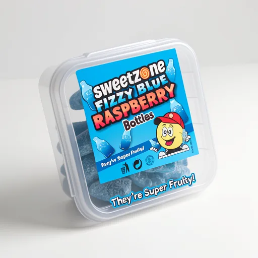 SweetZone Fizzy Blue Raspberry Bottles 170g