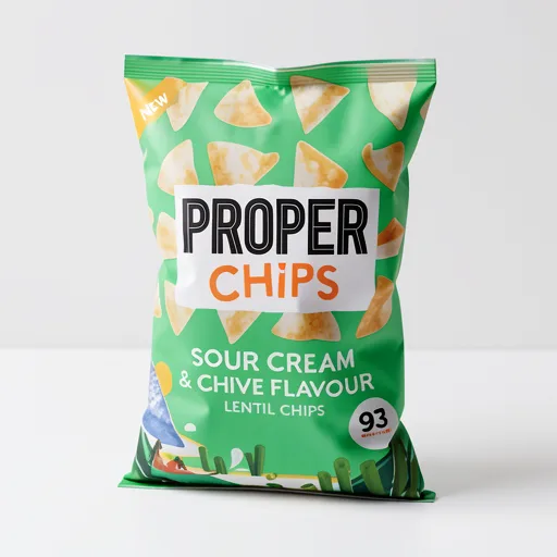 Properchips Sour Cream & Chive Flavour Lentil Chips 85g