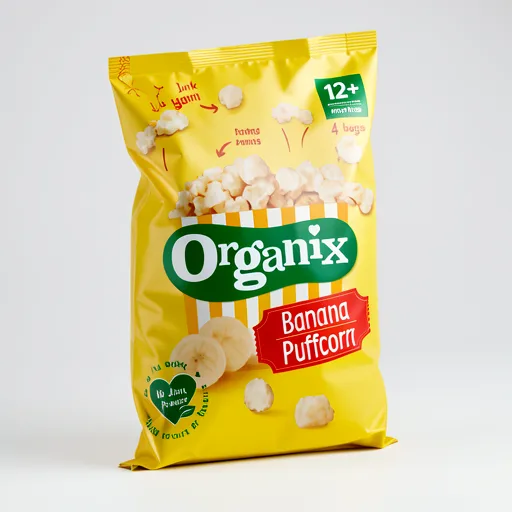 Organix Banana Puffcorn 12+ Months 4x10g