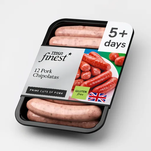 Tesco Finest 12 Pork British Chipolatas 375G