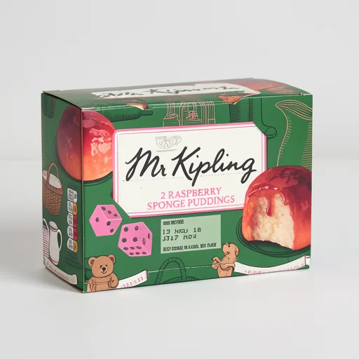 Mr. Kipling Raspberry Sponge Pudding Cake Dessert Pots 2x95g