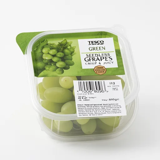Tesco Green Seedless Grapes Pack 500G
