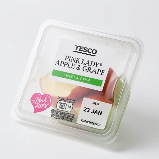 Tesco Pink Lady Apple And Grape Snack Pot 100G