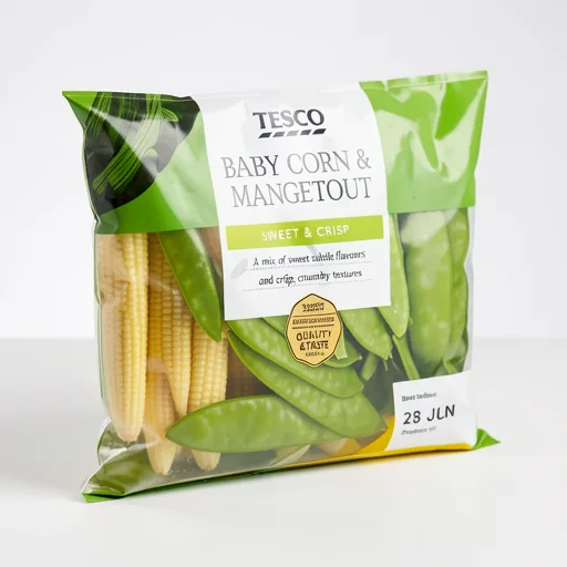Tesco Baby Corn and Mangetout 190g 