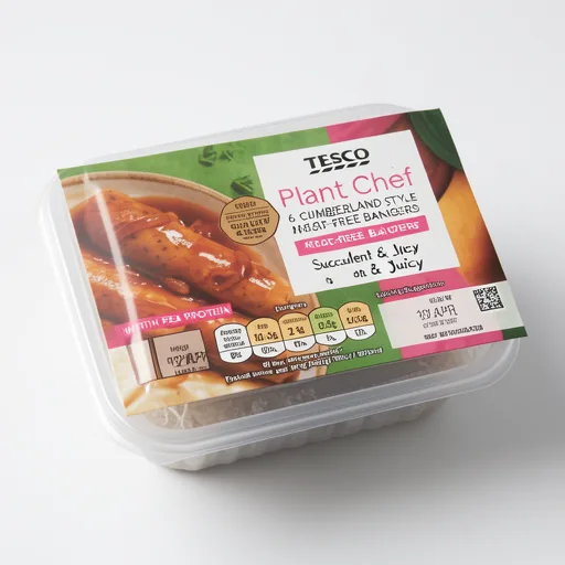 Tesco Plant Chef 6 Cumberland Style Meat-Free Bangers 300g