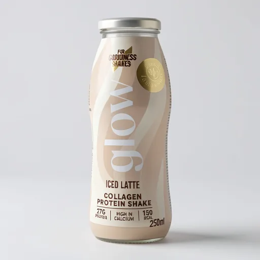 Glow iced latte collagen protein shake 250nl