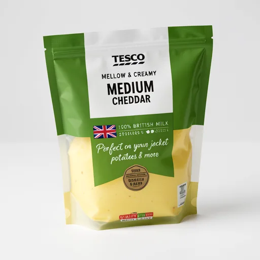 Tesco British Medium Grated Cheddar Cheese 250 G