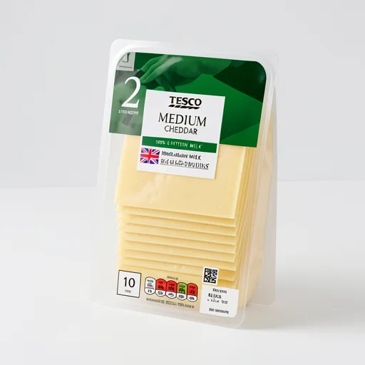 Tesco British Medium Cheddar 10 Slices, 250 G