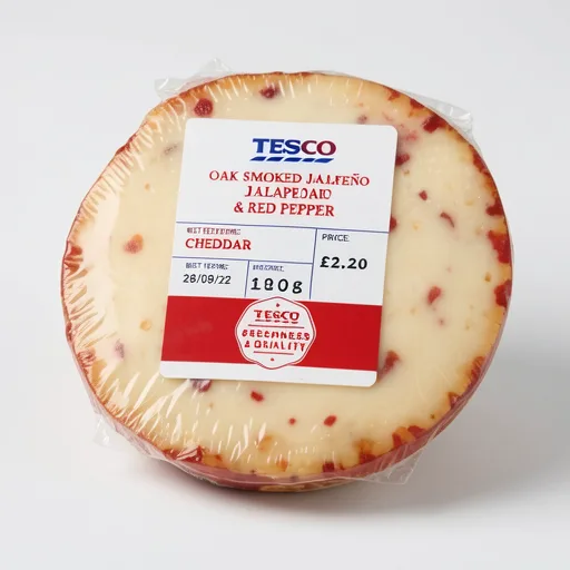 Tesco Oak Smoked Jalapeno & Red Pepper Cheddar 180g