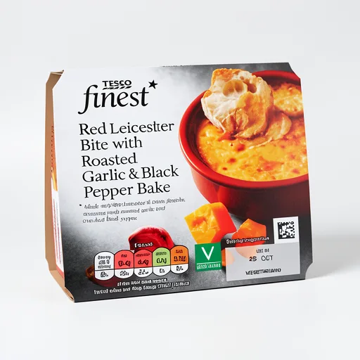 Tesco Finest Red Leicester Bite With Garlic & Black Pepper 150G