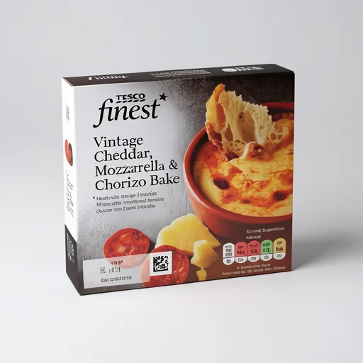 Tesco Finest Cheddar Mozzarella & Chorizo Bake 150G