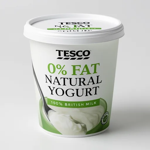 Tesco 0% Fat Natural Yogurt 500G