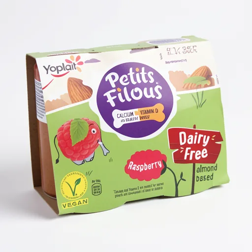 Petits Filous Raspberry Dairy Free Kids Yoghurt Pots 4x95g